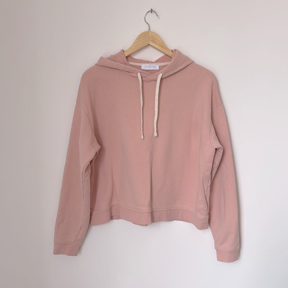 Everlane Classic French Terry Square Hoodie Sweatshirt Rose Pink Medium - Picture 1 of 11